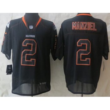 Nike Cleveland Browns #2 Johnny Manziel Lights Out Black Elite Jersey