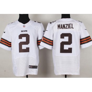 Nike Cleveland Browns #2 Johnny Manziel White Elite Jersey