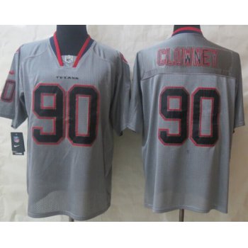 Nike Houston Texans #90 Jadeveon Clowney Lights Out Gray Elite Jersey