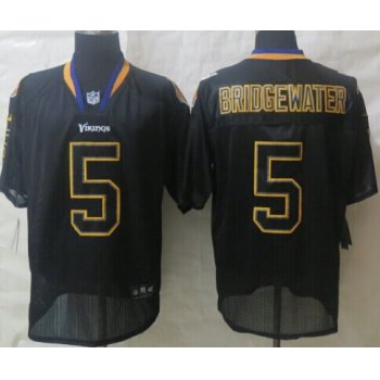 Nike Minnesota Vikings #5 Teddy Bridgewater Lights Out Black Elite Jersey