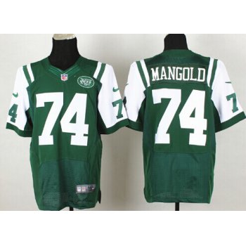 Nike New York Jets #74 Nick Mangold Green Elite Jersey