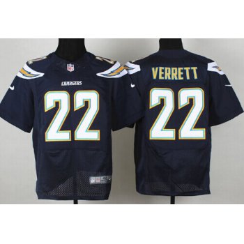 Nike San Diego Chargers #22 Jason Verrett 2013 Navy Blue Elite Jersey