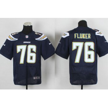 Nike San Diego Chargers #76 D. J. Fluker 2013 Navy Blue Elite Jersey