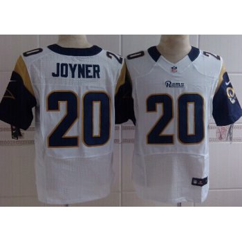 Nike St. Louis Rams #20 Lamarcus Joyner White Elite Jersey