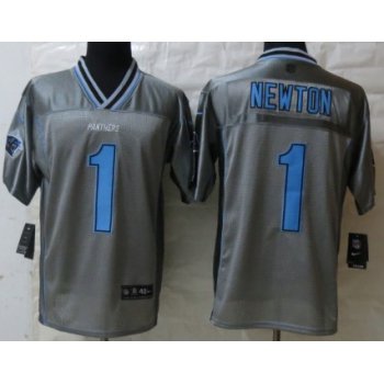 Nike Carolina Panthers #1 Cam Newton 2013 Gray Vapor Elite Jersey