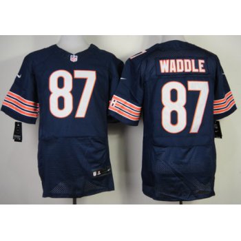 Nike Chicago Bears #87 Tom Waddle Blue Elite Jersey