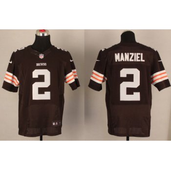 Nike Cleveland Browns #2 Johnny Manziel Brown Elite Jersey