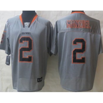 Nike Cleveland Browns #2 Johnny Manziel Lights Out Gray Elite Jersey