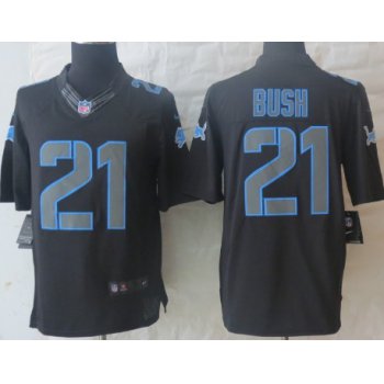 Nike Detroit Lions #21 Reggie Bush Black Impact Limited Jersey