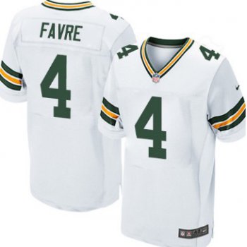 Nike Green Bay Packers #4 Brett Favre White Elite Jersey