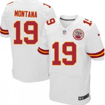 Nike Kansas City Chiefs #19 Joe Montana White Elite Jersey