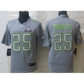 Nike Kansas City Chiefs #25 Jamaal Charles 2014 Pro Bowl Gray Jersey