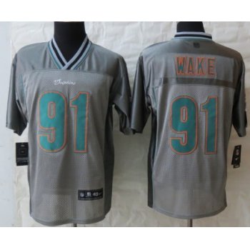 Nike Miami Dolphins #91 Cameron Wake 2013 Gray Vapor Elite Jersey