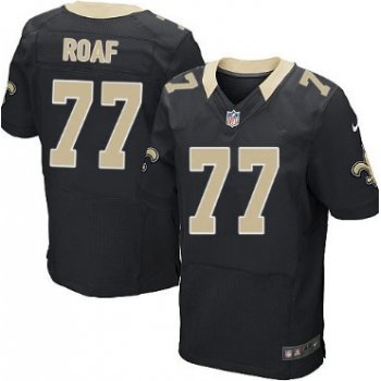 Nike New Orleans Saints #77 Willie Roaf Black Elite Jersey