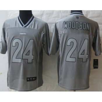 Nike Oakland Raiders #24 Charles Woodson 2013 Gray Vapor Elite Jersey