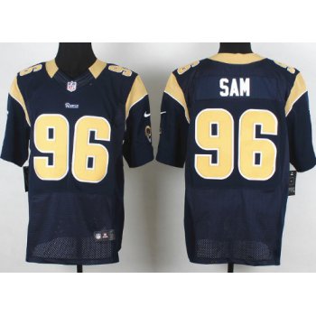 Nike St. Louis Rams #96 Michael Sam Navy Blue Elite Jersey