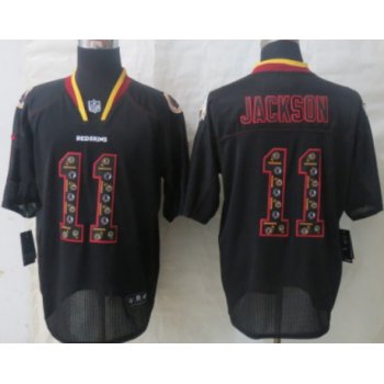 Nike Washington Redskins #11 DeSean Jackson Lights Out Black Ornamented Elite Jersey