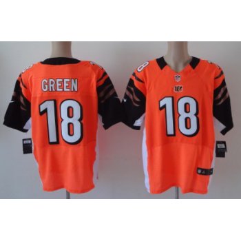 Nike Cincinnati Bengals #18 A.J. Green Orange Elite Jersey