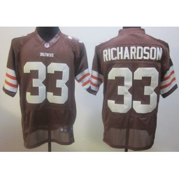 Nike Cleveland Browns #33 Trent Richardson Brown Elite Jersey