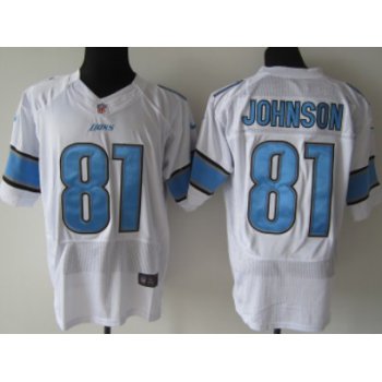 Nike Detroit Lions #81 Calvin Johnson White Elite Jersey