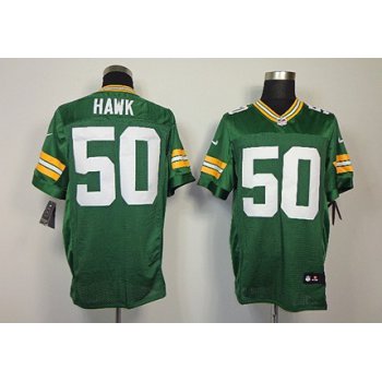 Nike Green Bay Packers #50 A.J. Hawk Green Elite Jersey