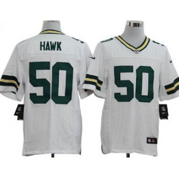 Nike Green Bay Packers #50 A.J. Hawk White Elite Jersey