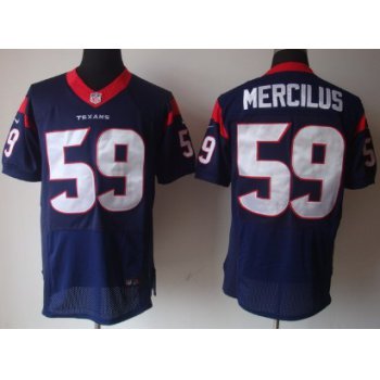 Nike Houston Texans #59 Whitney Mercilus Blue Elite Jersey