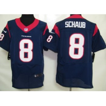 Nike Houston Texans #8 Matt Schaub Blue Elite Jersey