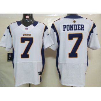 Nike Minnesota Vikings #7 Christian Ponder White Elite Jersey