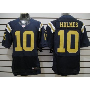 Nike New York Jets #10 Santonio Holmes Navy Blue Elite Jersey