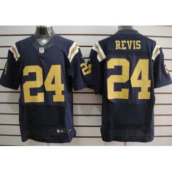 Nike New York Jets #24 Darrelle Revis Navy Blue Elite Jersey