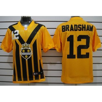 Nike Pittsburgh Steelers #12 Terry Bradshaw 1933 Yellow Throwback Jersey