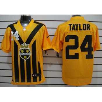 Nike Pittsburgh Steelers #24 Ike Taylor 1933 Yellow Throwback Jersey