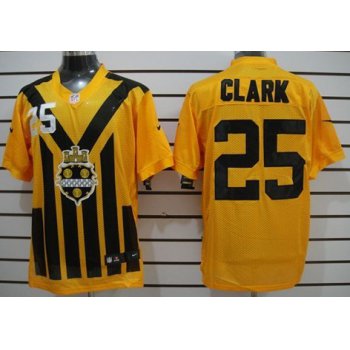 Nike Pittsburgh Steelers #25 Ryan Clark 1933 Yellow Throwback Jersey