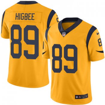 Nike Rams #89 Tyler Higbee Gold Men's Stitched NFL Limited Rush Jersey