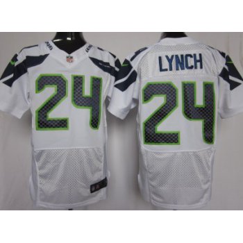 Nike Seattle Seahawks #24 Marshawn Lynch White Elite Jersey