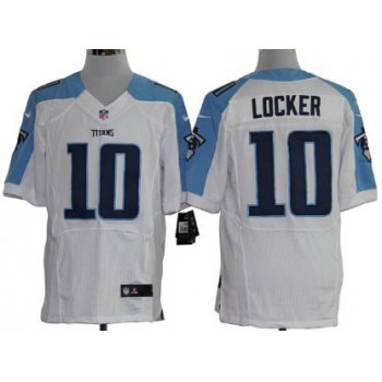 Nike Tennessee Titans #10 Jake Locker White Elite Jersey