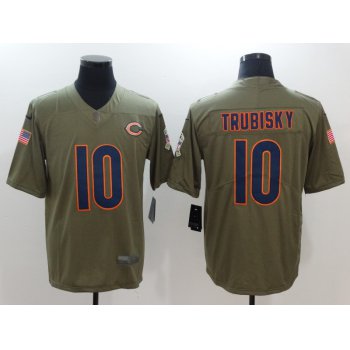 Men's Chicago Bears #10 Mitchell Trubisky Olive 2017 Salute To Service Stitched NFL Nike Limited Jersey