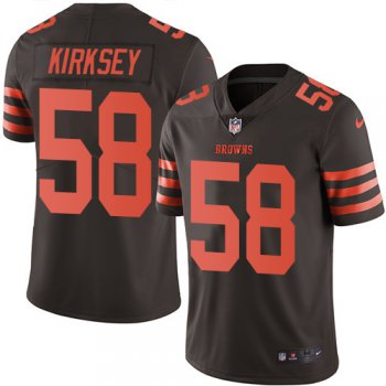 Nike Browns #58 Christian Kirksey Brown Men's Stitched NFL Limited Rush Jersey