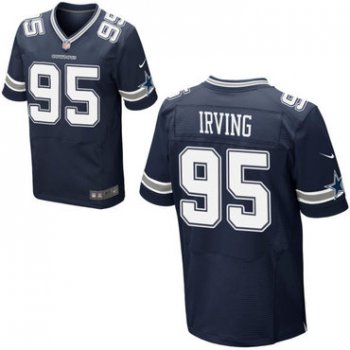 Nike Dallas Cowboys #95 David Irving Home Navy Men's Stitched Elite Jersey