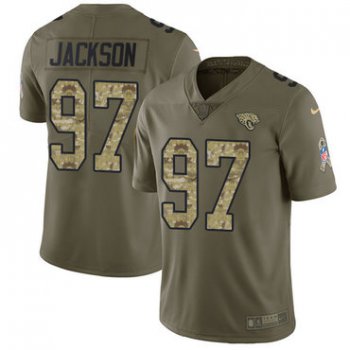 Nike Jaguars #97 Malik Jackson Olive Camo Men's Stitched NFL Limited 2017 Salute To Service Jersey