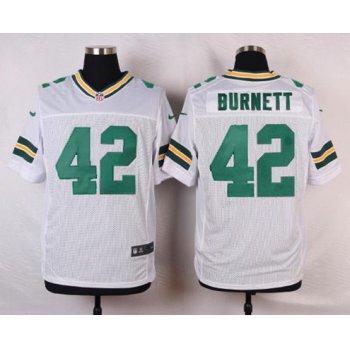 Men's Green Bay Packers #42 Morgan Burnett White Road NFL Nike Elite Jersey