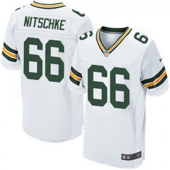 Men's Green Bay Packers #66 Ray Nitschke White Road NFL Nike Elite Jersey