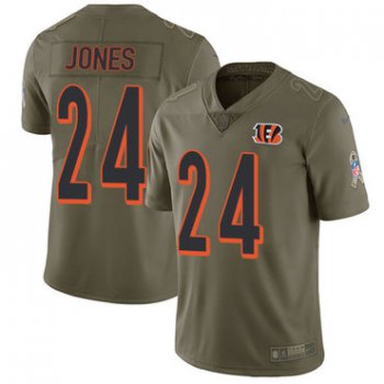 Nike Cincinnati Bengals #24 Adam Jones Olive Men's Stitched NFL Limited 2017 Salute To Service Jersey