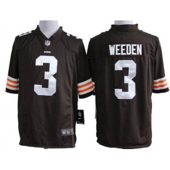 Nike Cleveland Browns #3 Brandon Weeden Brown Game Jersey