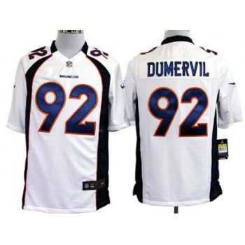 Nike Denver Broncos #92 Elvis Dumervil White Game Jersey