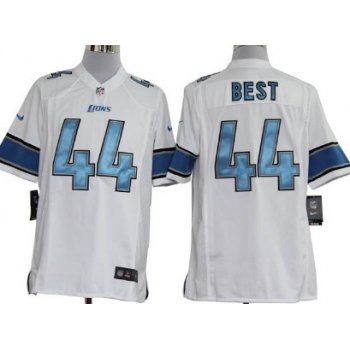 Nike Detroit Lions#44 Jahvid Best White Game Jersey