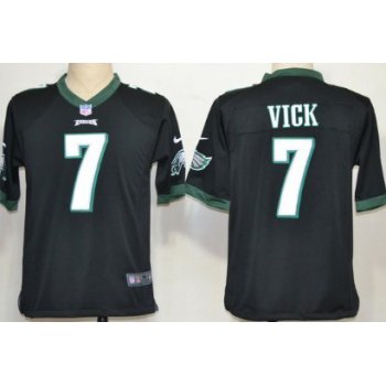 Nike Philadelphia Eagles #7 Michael Vick Black Game Jersey