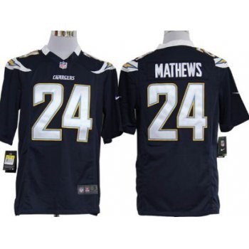 Nike San Diego Chargers #24 Ryan Mathews Navy Blue Game Jersey