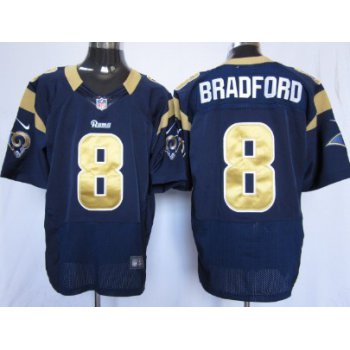 Nike St. Louis Rams #8 Sam Bradford Navy Blue Elite Jersey